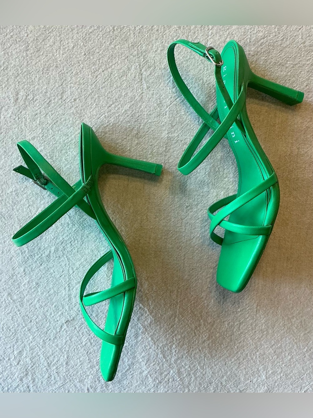 Glam Y2K Rave Green Strappy Heels - Picture 4 of 6